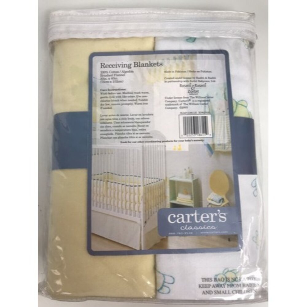 Carter’s Classics Cotton Receiving Blankets Bears Yellow Z18611H 2003 Vtg NEW - Picture 4 of 4